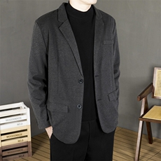 冬季休闲毛呢西装男外套单件保暖短款灰色小西服上衣潮XM54，男装西服，星座1116A-2（原606A-1）