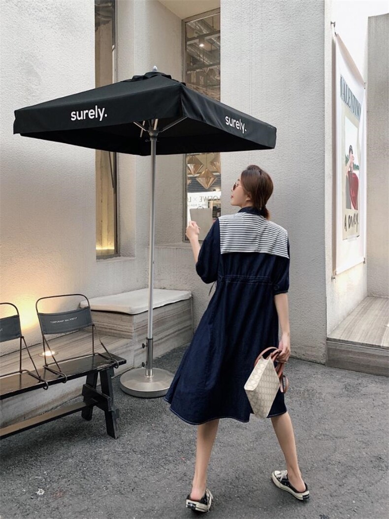 有披肩牛仔连衣裙，女装连衣裙，肆尔