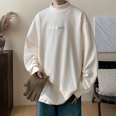 德绒大码打底衫DT5330-TP30控价48冬季立体印花宽松半高领卫衣，男装卫衣，电商A102-1
