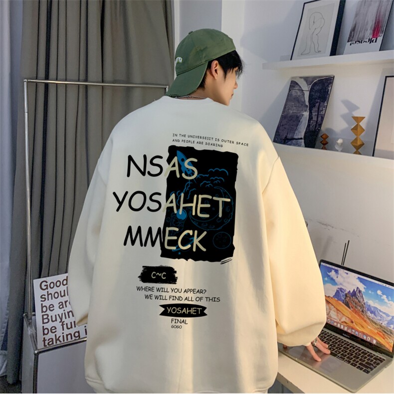 圆领卫衣男春秋季美式潮牌复古宽松外套秋装JK23395特批p25-控48，女装短外套，星座605(原A050)