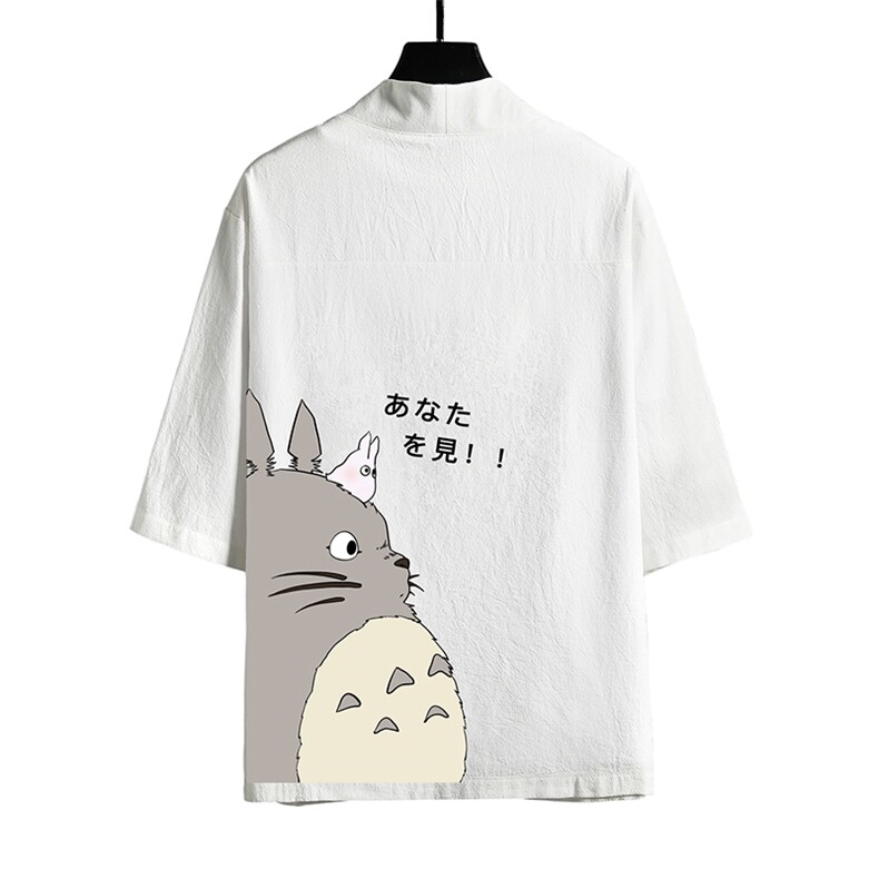 HF59150-P40风汉服男开衫外套七分袖道袍网格挂拍,男装民族服装,电商A040A