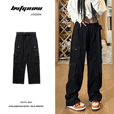 港风抖音品质休闲裤工装裤直筒裤长裤A014-DY2165-P65控88，男装工装外套，电商A014