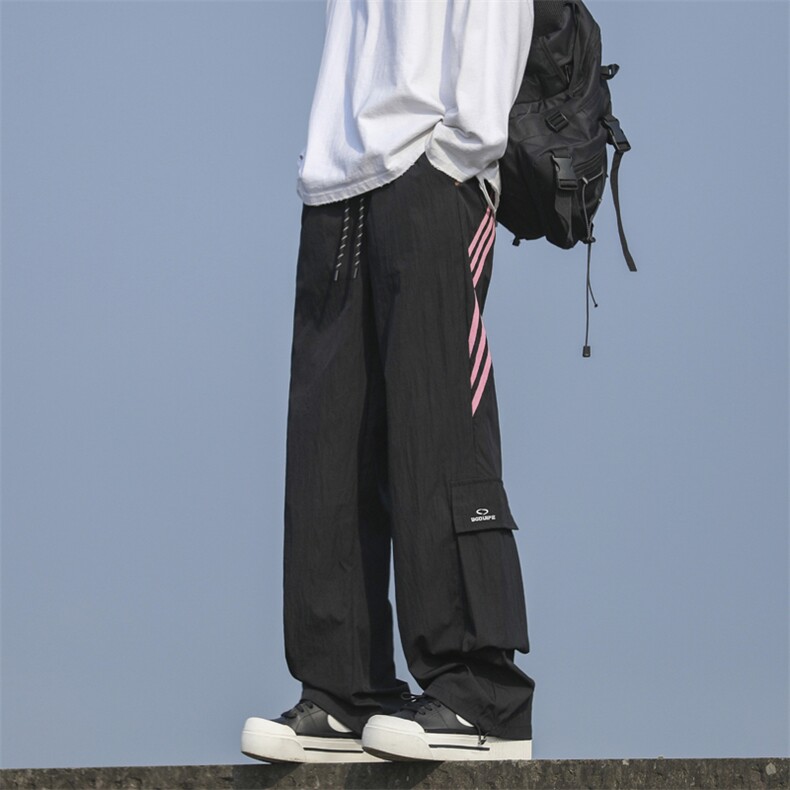 美式高街条纹休闲直筒长裤夏季潮牌大口袋工装裤现货K8079-P37，男装工装外套，星座512-3