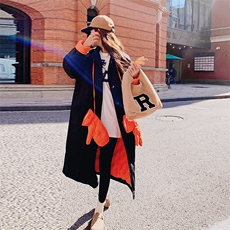 【新款现货】90绒长款撞色西装羽绒面包服送手套819-P295-K428，女装羽绒服，浙宝189