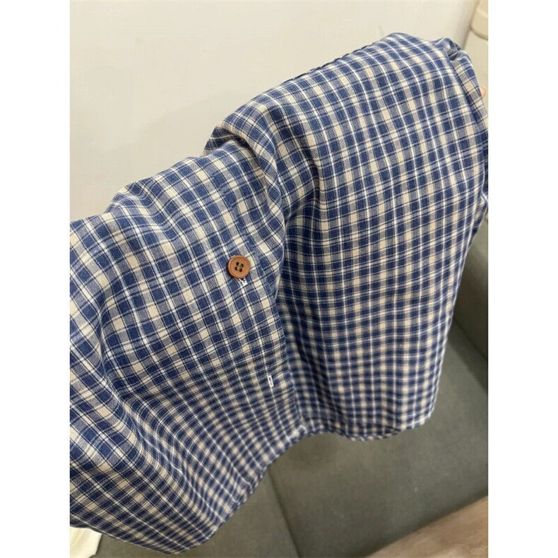 【现货】CS345LL-特P35cleanfit蓝色格子衬衫男慵懒风高级感衬衣,男装衬衫,星座1007（原301D）