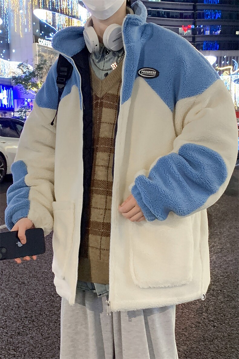 冬款加绒加厚棉衣羊羔绒开衫外套青少年ins男装MY103P105控价138,男装棉衣,电商A086