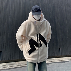 冬季港风连帽加绒棉袄羊羔毛棉衣外套男士加厚宽松棉服W7971-P56，男装棉衣，星座512-4
