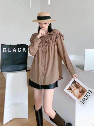 现货，木耳边衬衫，两个尺码，女装衬衫，依柏璐