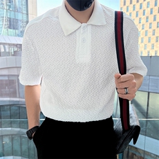 AT222/P58控78夏季社会小伙撞色POLO衫百搭潮流短袖T恤男黑首，男装Polo衫，星座305B-1