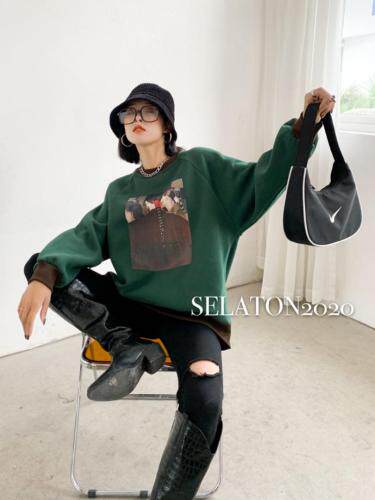 加绒加厚拼欧版卫衣，女装卫衣/绒衫，雪蘭桐