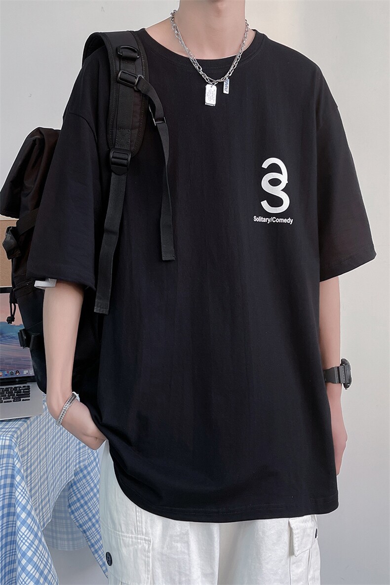 自家商标印花宽松220克高品质直播款A161-S030-P25,男装T恤,电商A161-2