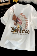 得物品质纯棉重磅潮牌潮流宽松圆领男女短袖T恤B219-T03-P25，男装T恤，电商B219
