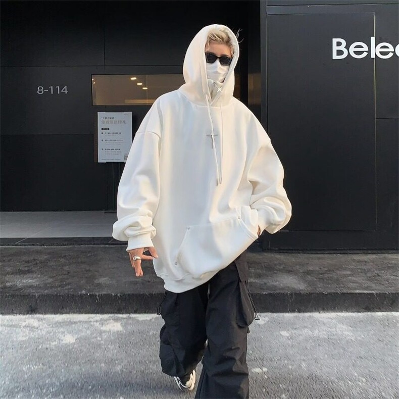假两件连帽卫衣男2025春季新款潮牌美式复古半拉链外套Y766/P40,男装卫衣,星座506