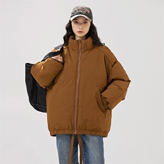 现货冬季美式休闲加厚雪山外套夹克立领纯色三防户外工装棉服，男装夹克，电商A486-1