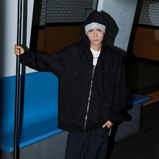 2026港风重磅320克华棉满天星情侣连帽开衫卫衣男KS77864特P68控，男装卫衣，星座227-7