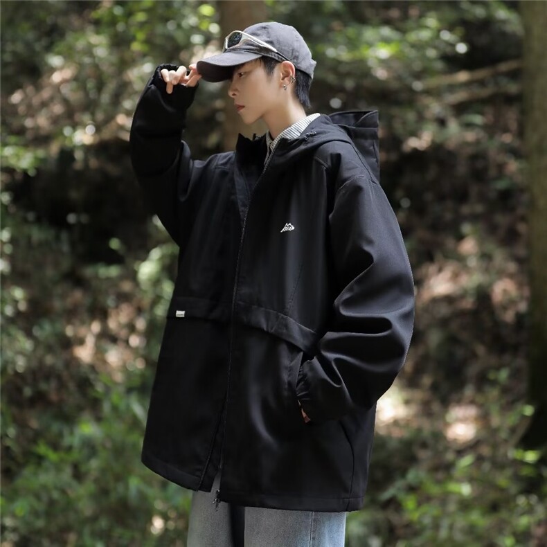 冲锋衣夹克男韩版潮流连帽户外痞帅W9263-P60,男装夹克,星座1109-3