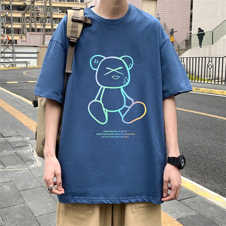DX17139-P20纯棉短袖t恤男大码半袖打底衫宽松体恤衫港风，男装T恤，电商A040