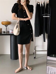 香丽迪2022年夏季新款拼接连衣裙女针织短袖圆领修身高腰,女装连衣裙,香丽迪1