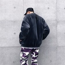 703-Y137秋冬男士金丝绒夹棉夹克绣花棉衣外套超厚实，男装棉衣，星座703