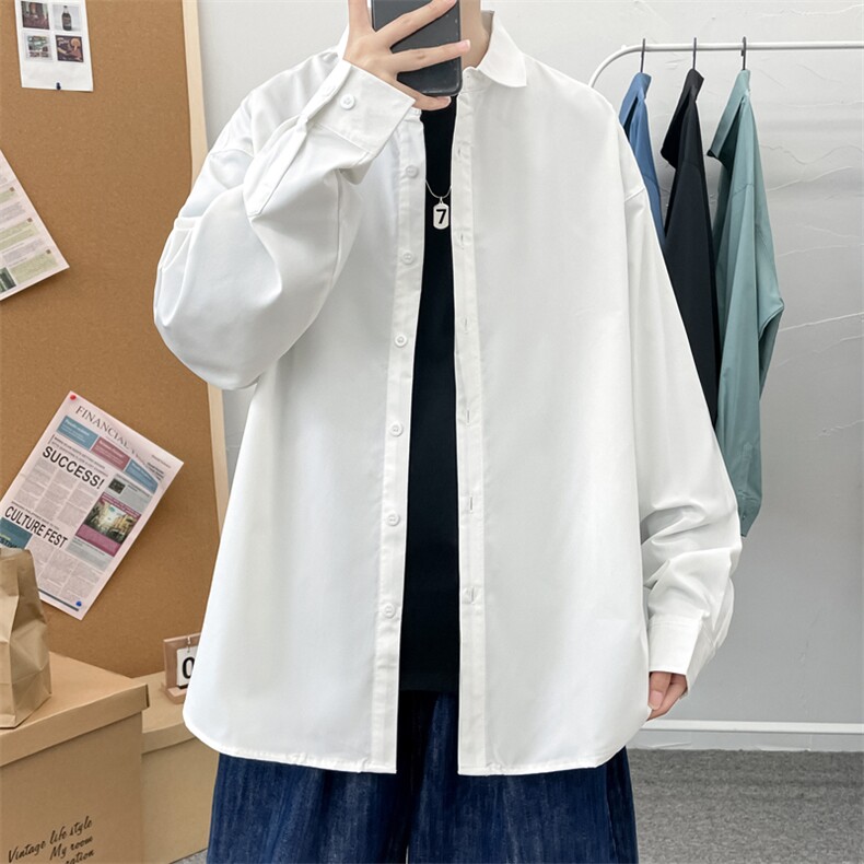 秋季白色长袖宽松衬衫婚礼商务正装衬衣上衣男士潮A056-C800P33,男装衬衫,电商A056