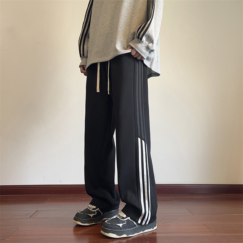 KP787P45港风三条杠休闲裤宽松运动裤拖地裤束脚裤男,男装休闲裤,星座1204-3