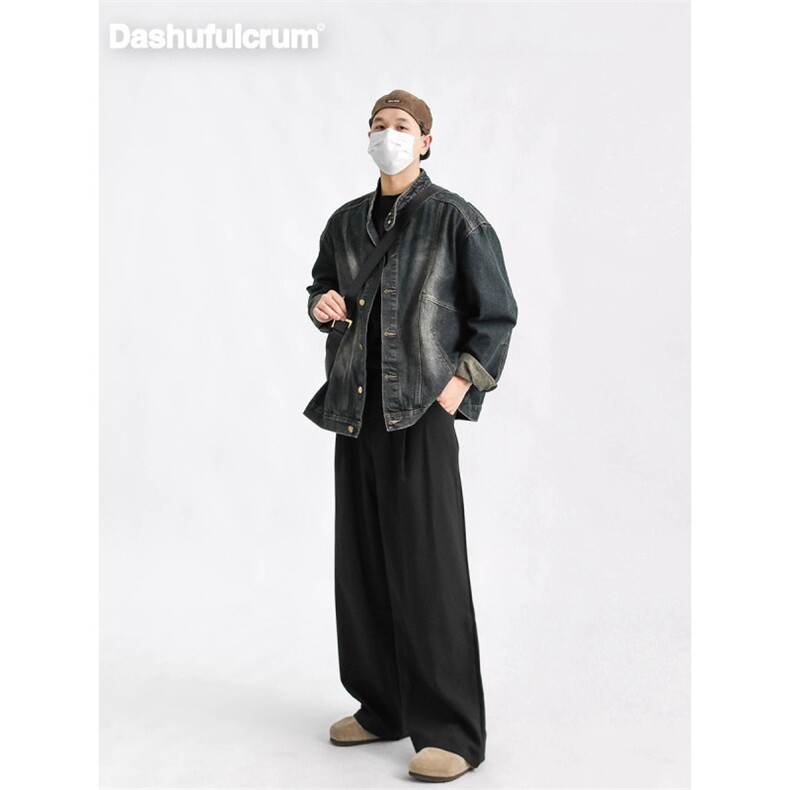 JK8970-P60秋季日式覆古水洗立领牛仔夹克男士时尚品牌单排扣,男装夹克,电商B323A