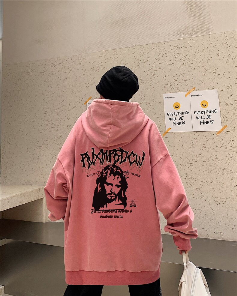 22新款秋复古美式水洗做旧宽松连帽男女中性卫衣301B-JB7886-P68,男装卫衣,星座301B