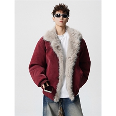 现货皮质座山雕棉服美式翻领毛毛重磅情侣外套A170-M915-TP112，男装棉衣，电商A170