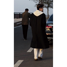 可拆卸~假两件卫衣连帽毛呢大衣男垫肩过膝长款风衣外套Y979-P138，男装风衣，星座1004-3