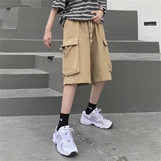 工装短裤男夏季宽松日系复古外穿休闲中性五分裤ins潮DK835-P43，男装休闲裤，星座1008-1