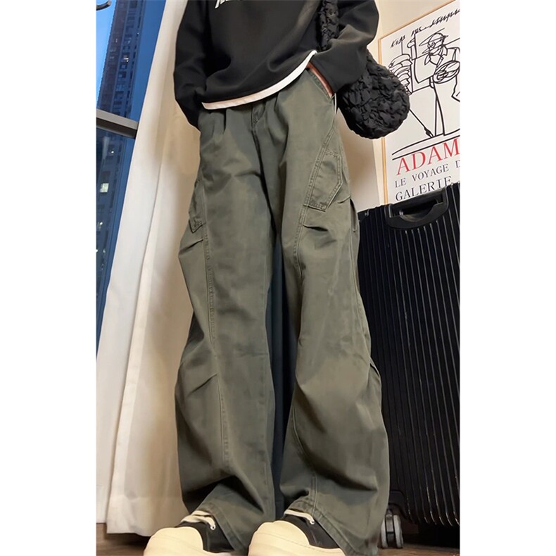 美式复古洗褪baggy阔腿工装裤男女XZ201-D239P48,男装牛仔裤,星座201