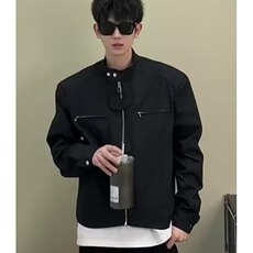 【有货】D8220-P65韩系高街垫肩短款外套男士机能风潮牌机车夹克，男装夹克，星座603-2