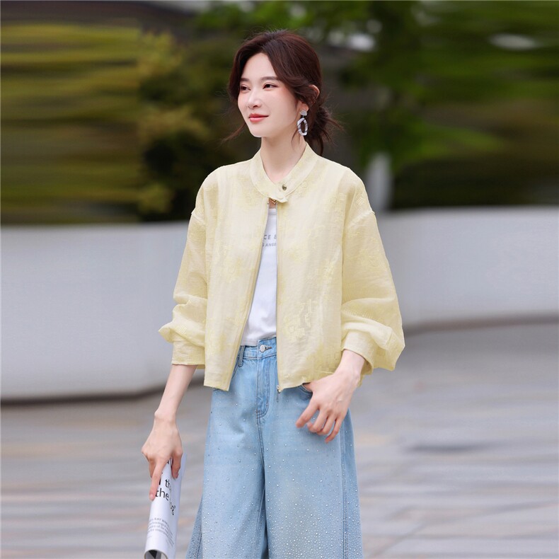 2026夏季新款时尚宽松百搭减龄轻薄外套,女装短外套,鑫源服饰