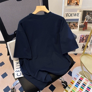 重磅美式条纹纯棉短袖绣花t恤男夏季新款万针刺绣上衣S2398-特P35图片