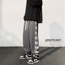 2024春新款港风元素拼接抽绳束脚休闲运动裤KZ03-P48控59,男装休闲裤,星座914-3