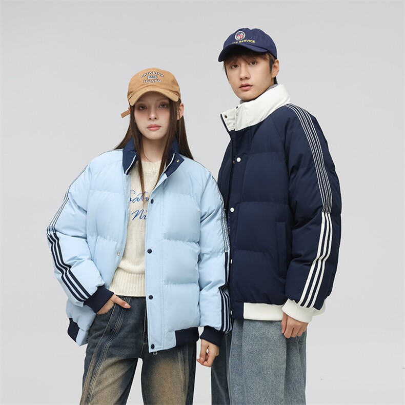 抖音得物二开 可供视频 拼接织带三防加厚羽绒棉衣外套棉服LL2288图片