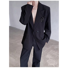 气质新款文艺日系潮流ins时尚西装原宿慵懒百搭简约流行JKX19，男装西服套装，星座516A