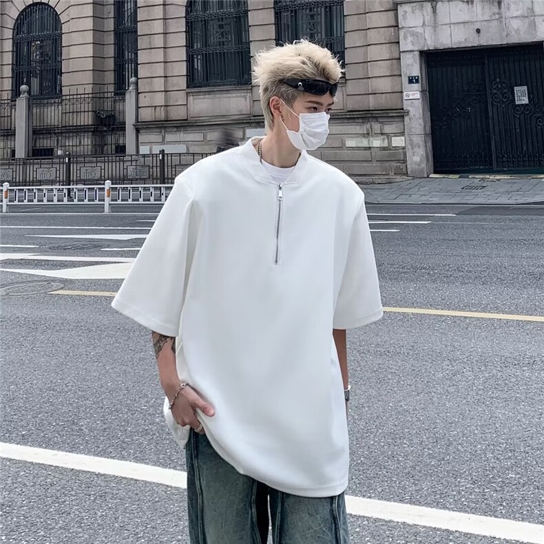 潮牌夏季t恤半立领polo衫韩版修身潮流新款百搭上衣-T59,男装T恤,星座1002-2