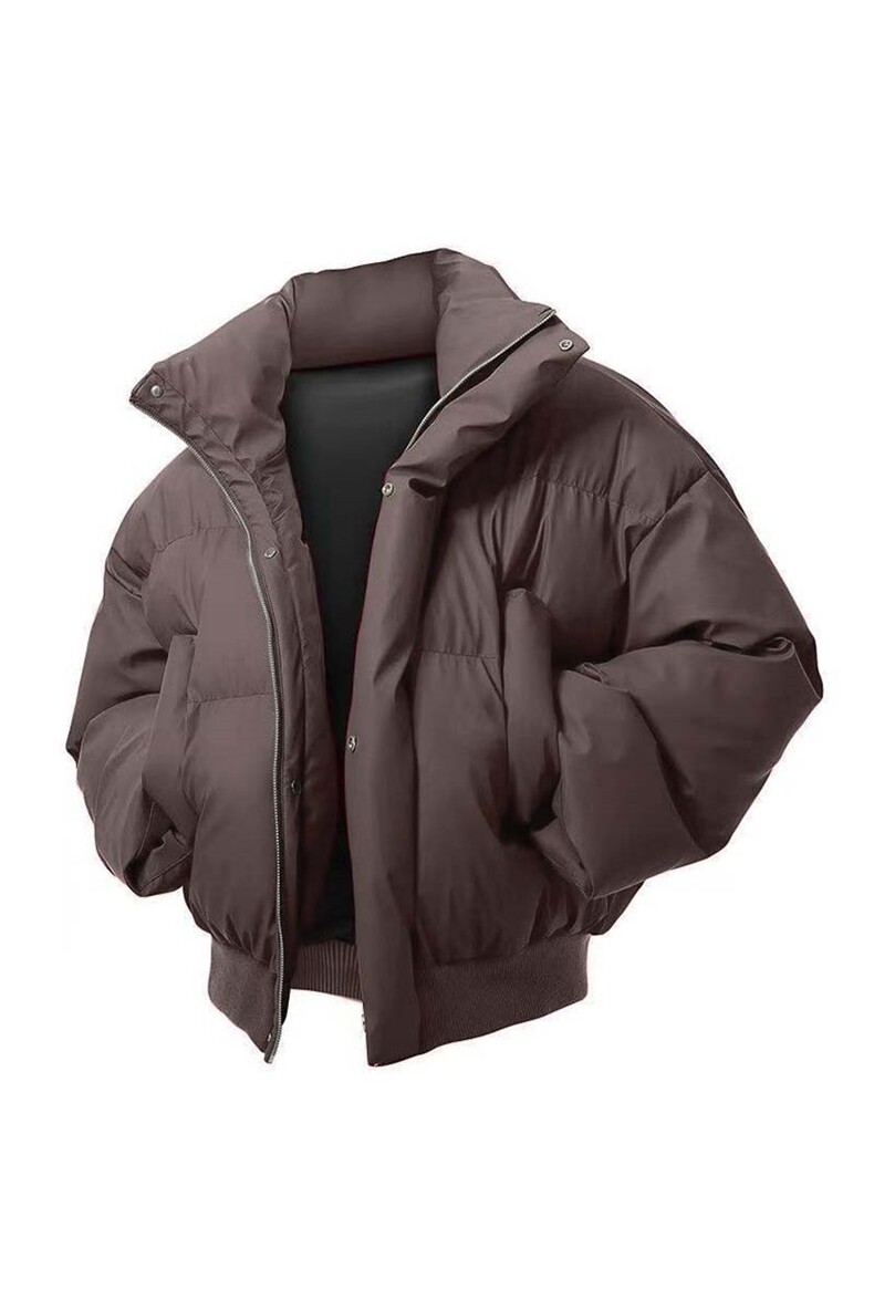 网图PU棉衣加厚保暖宽松立领外套休闲潮流棉服310A-MY008-P70,男装棉衣,四季星座310A