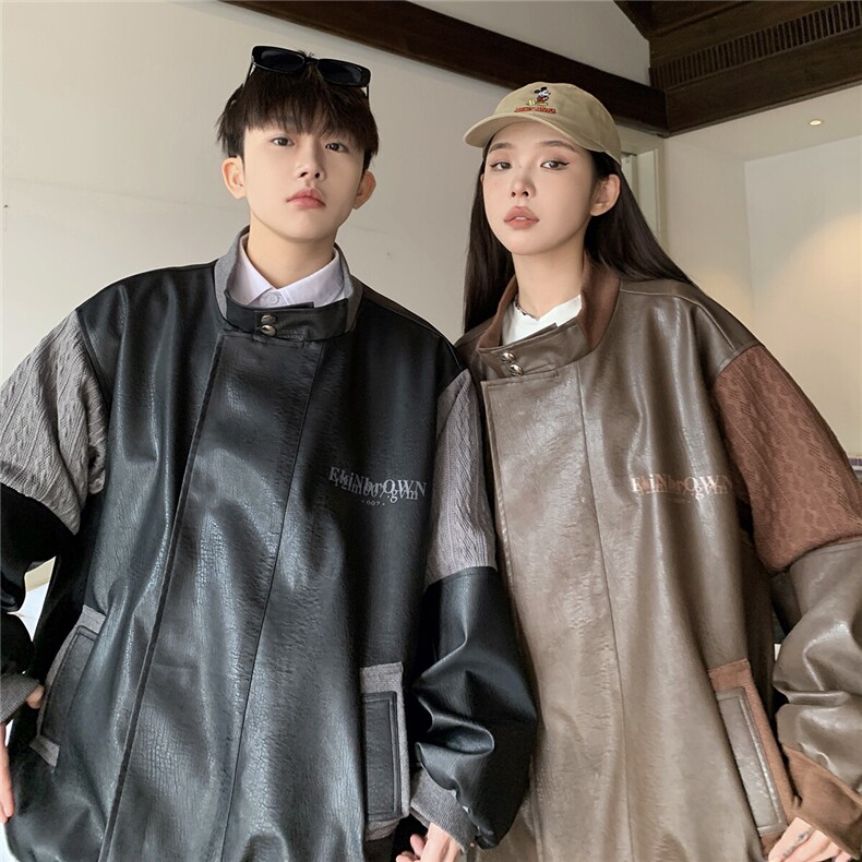 港风肩膀民族风大码M-5XL夹克男情侣皮衣男女外套男JK8756P110控,男装民族服装,星座227-7