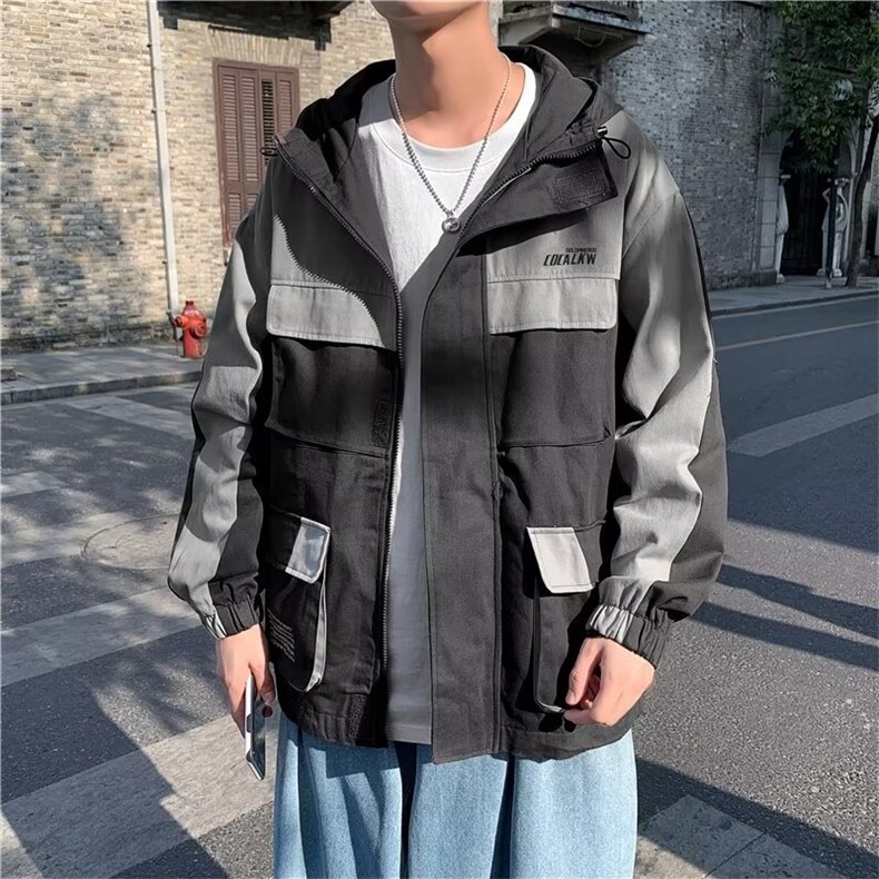 工装夹克男202年春秋新款秋季外套初中高中学生潮牌秋装W3012-P53,男装夹克,星座412-3