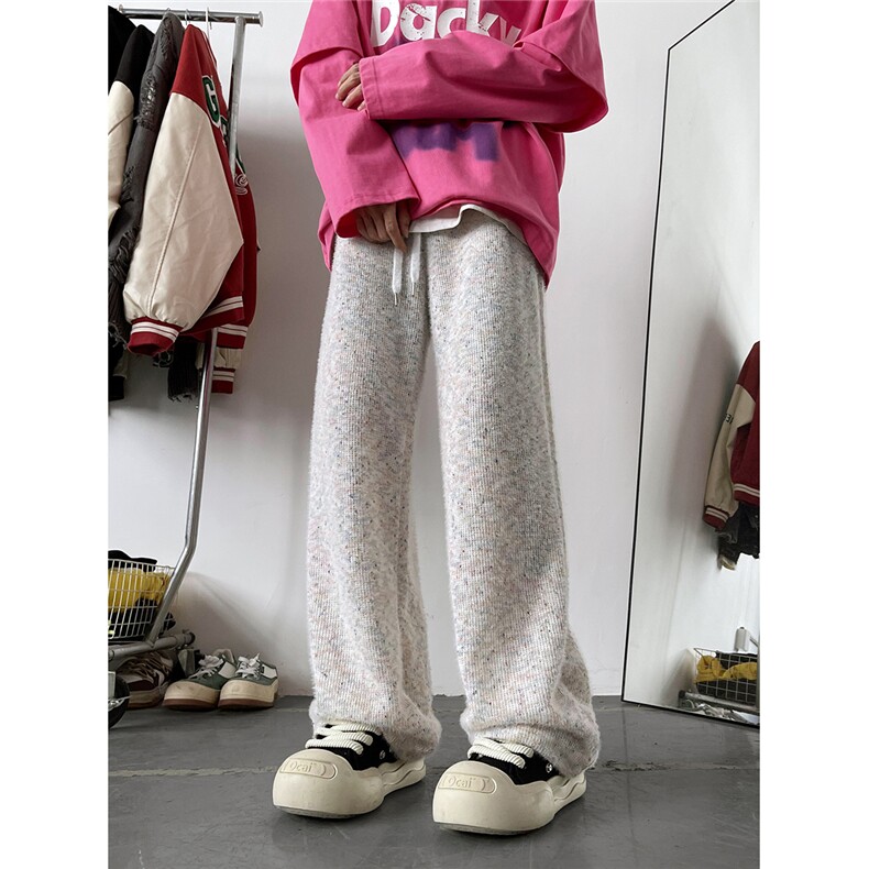 秋冬多巴胺~糯米卫裤垂坠感休闲裤男女7XZ502-K717-P55JR60控78,男装休闲裤,星座502