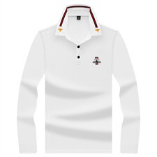 2023秋冬新款男装中年男士商务休闲T恤长袖上衣薄款翻领Polo，男装T恤，电商B212（原钱塘6029）