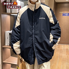冬款港风撞色拼接工装潮男加棉加厚户外夹克外套J25007J加棉-P85，男装夹克，电商A001-1