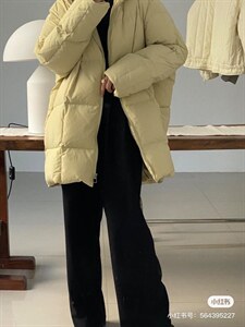 【现货】one two家90白鸭绒羽绒服中长款超好穿（绒图片