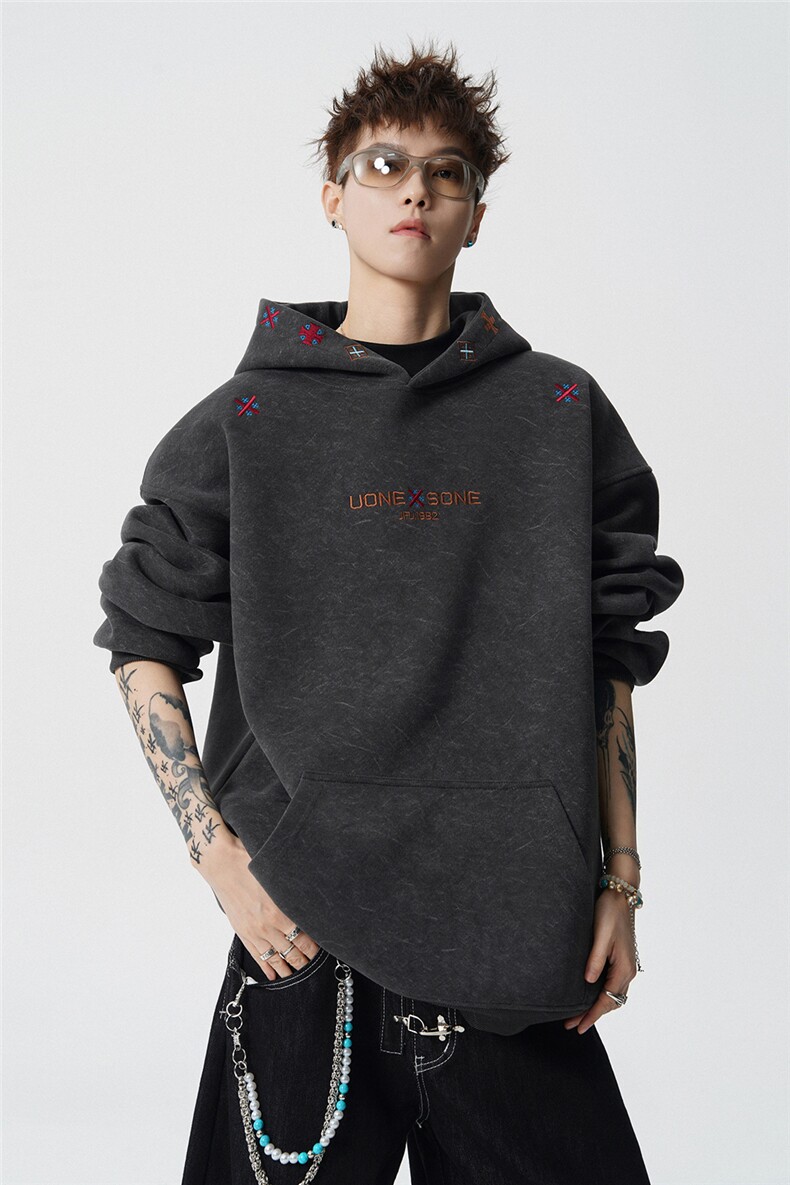 秋冬加绒重磅砂洗做旧刺绣连帽卫衣JF807-特P65控118加绒P70控128,男装卫衣,电商A422-1