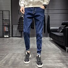 春秋季新款牛仔裤男韩版潮流修身小脚男士百搭休闲长裤子9185-P45，男装牛仔裤，电商A318