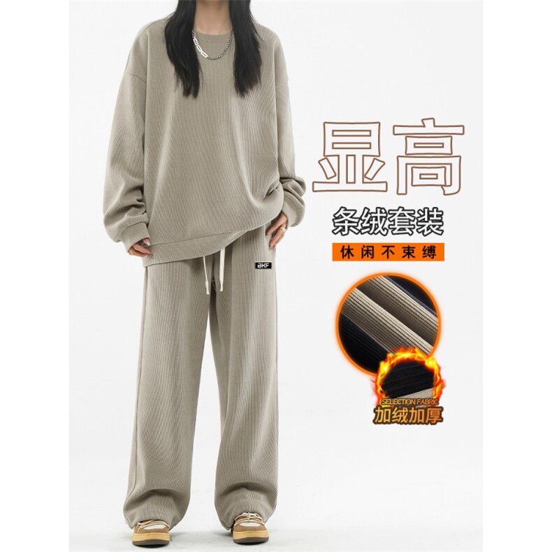 美式圆领卫衣加绒裤两件套裤休闲套装TZ811常规特批98加绒特批118图片