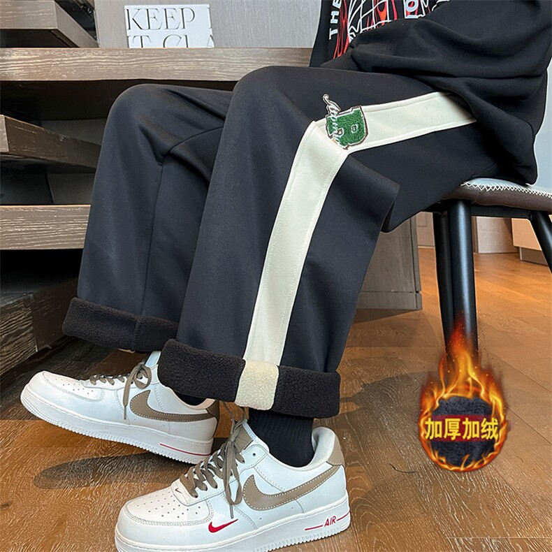 秋冬加绒休闲运动裤男宽松贴标保暖裤kk368p55,男装休闲裤,星座712