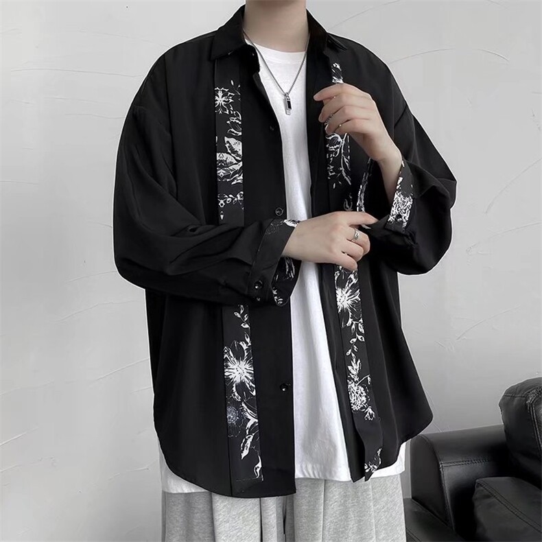 长袖衬衫春款男港风潮流CS19P30,男装衬衫,星座1116-2